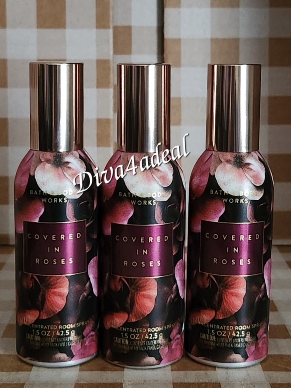 3X Bath & Body Works COVERED IN ROSES Concentrated Room Spray Bundle